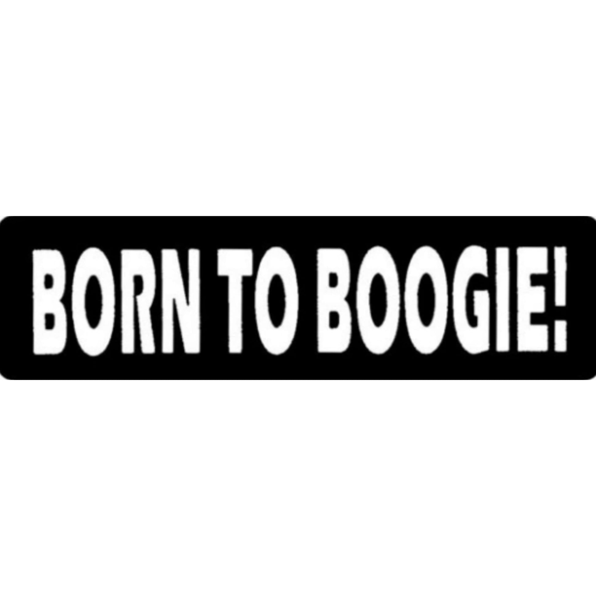 Born to boogie vinyl motorcycle helmet sticker - biker decal
