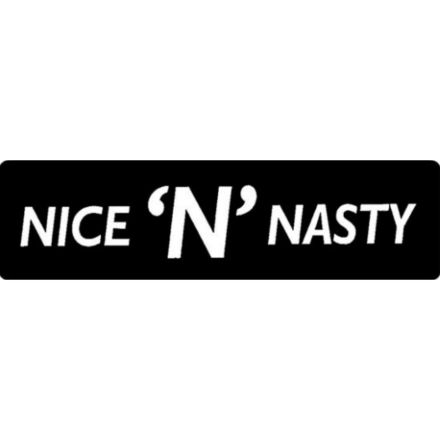 Nice n nasty vinyl motorcycle helmet sticker - biker decal