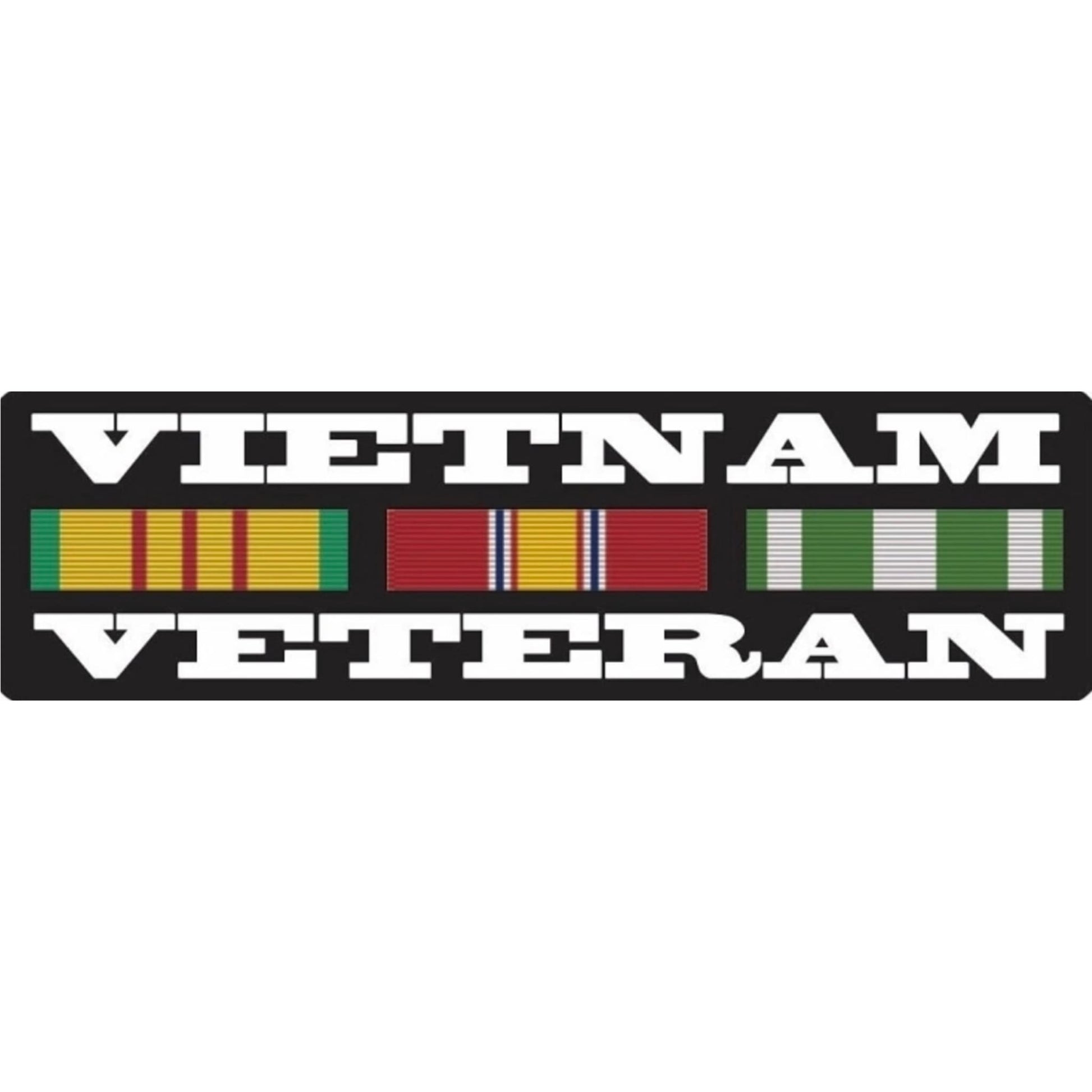Vietnam veteran tour ribbons vinyl motorcycle helmet sticker - military biker decal