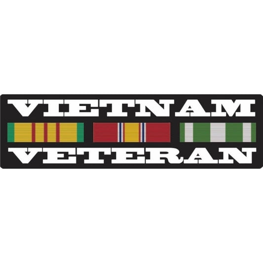 Vietnam veteran tour ribbons vinyl motorcycle helmet sticker - military biker decal