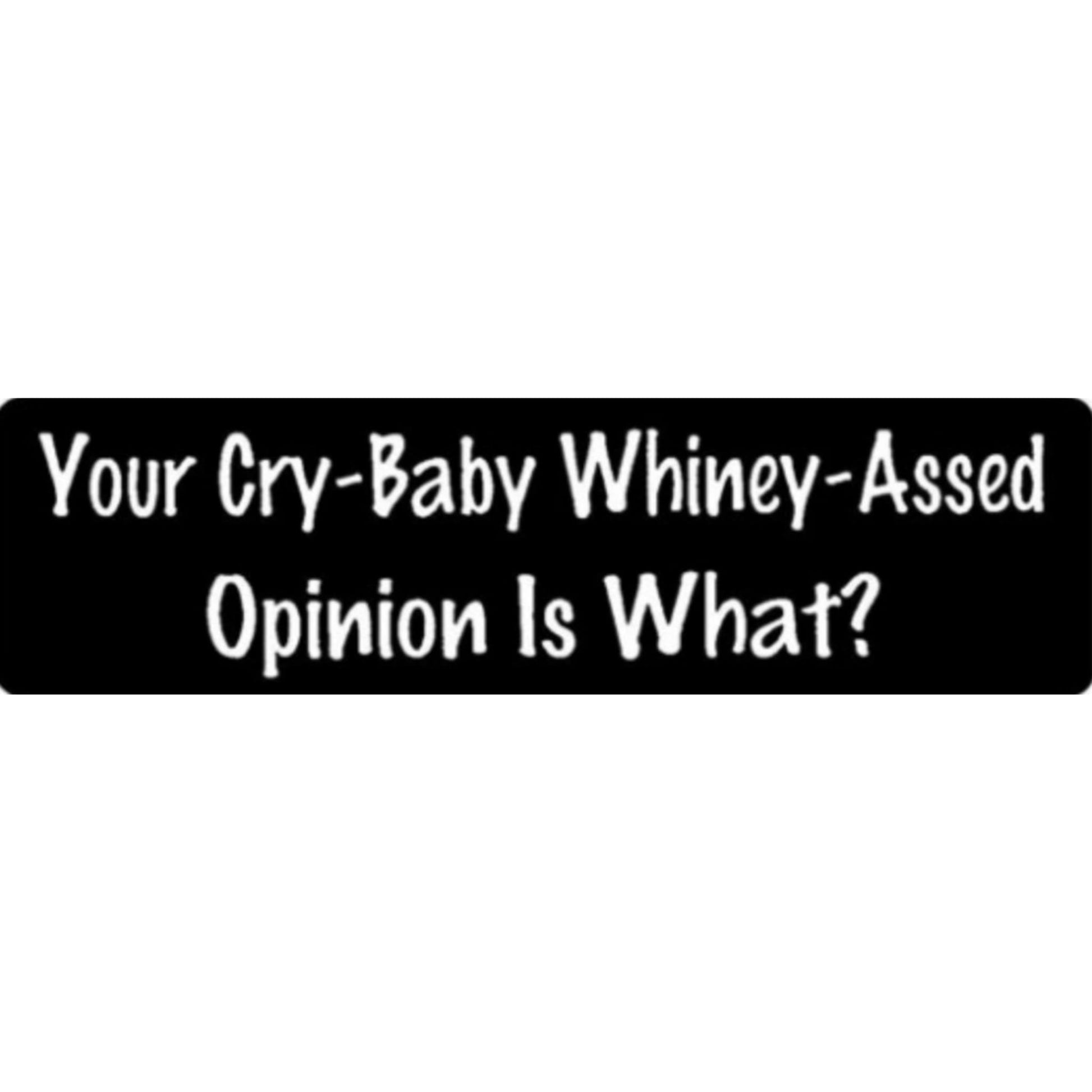 Your cry baby whiney ass opinion is what vinyl motorcycle helmet sticker - bold biker decal