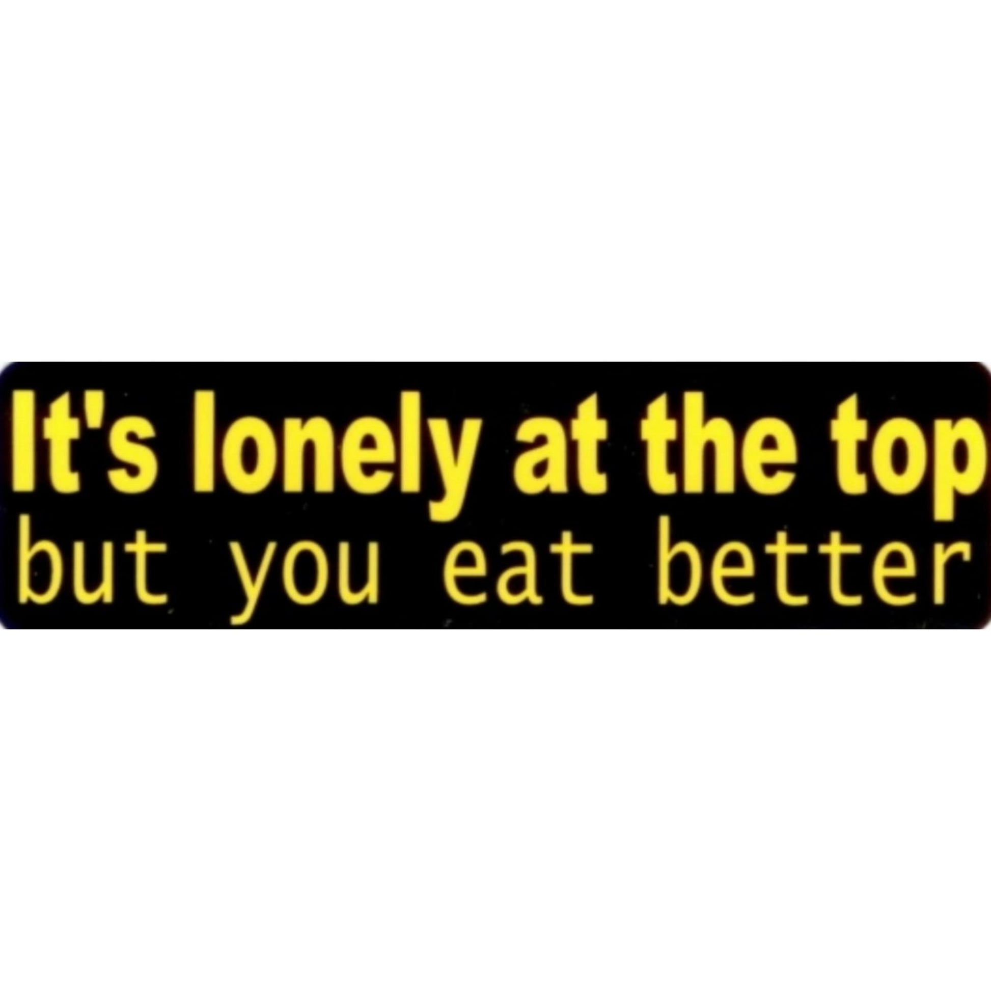 It's lonely at the top but you eat better vinyl motorcycle helmet sticker - funny biker decal