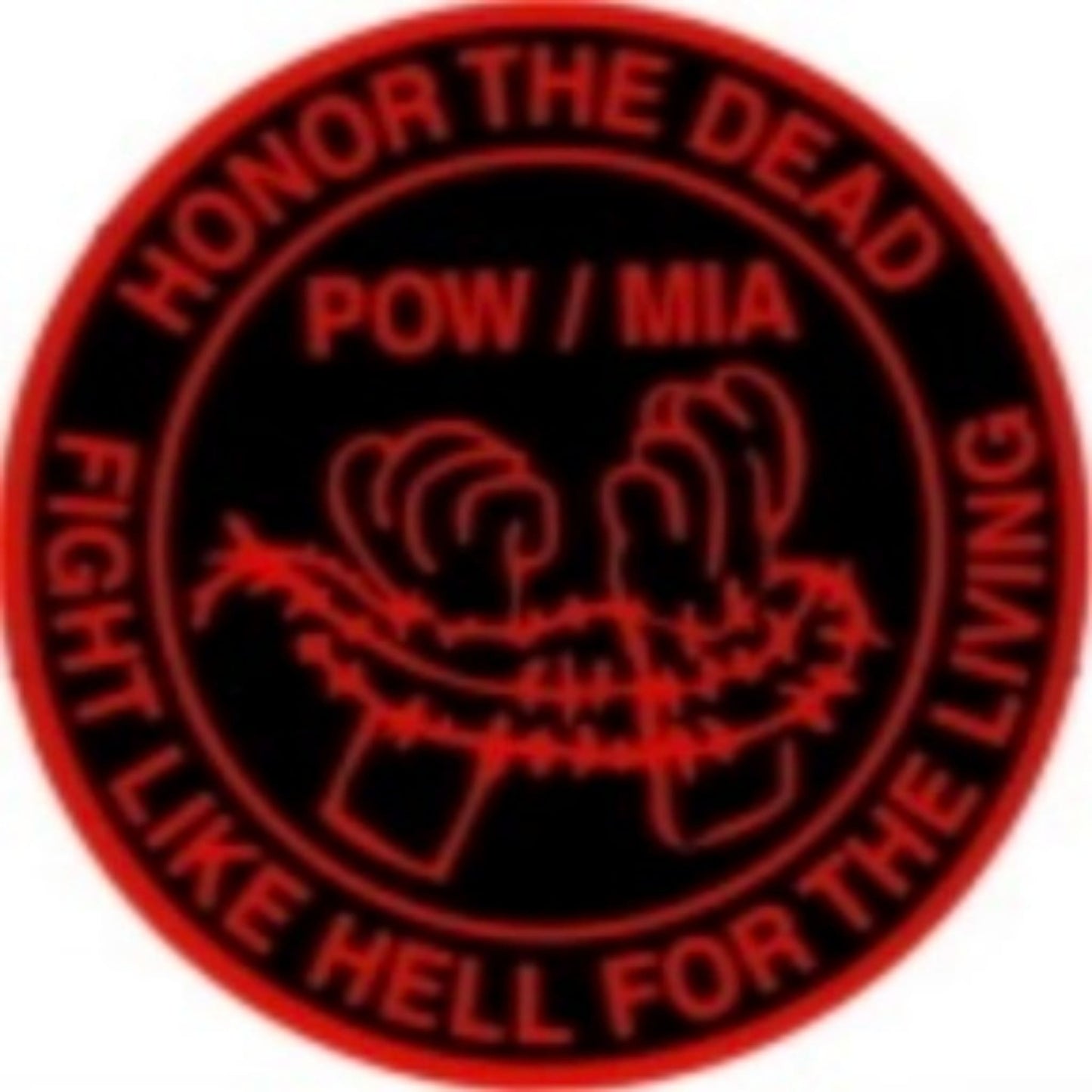 POW MIA honor the dead fight like hell for the living vinyl motorcycle helmet sticker - military biker decal