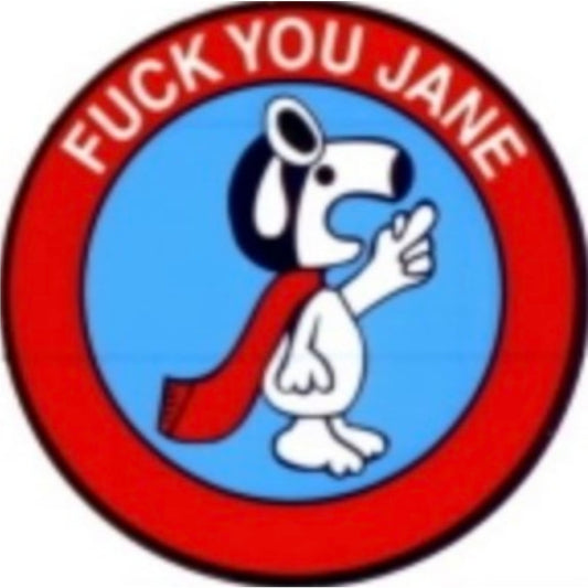 Fuck you Jane vinyl motorcycle helmet sticker - bold biker decal