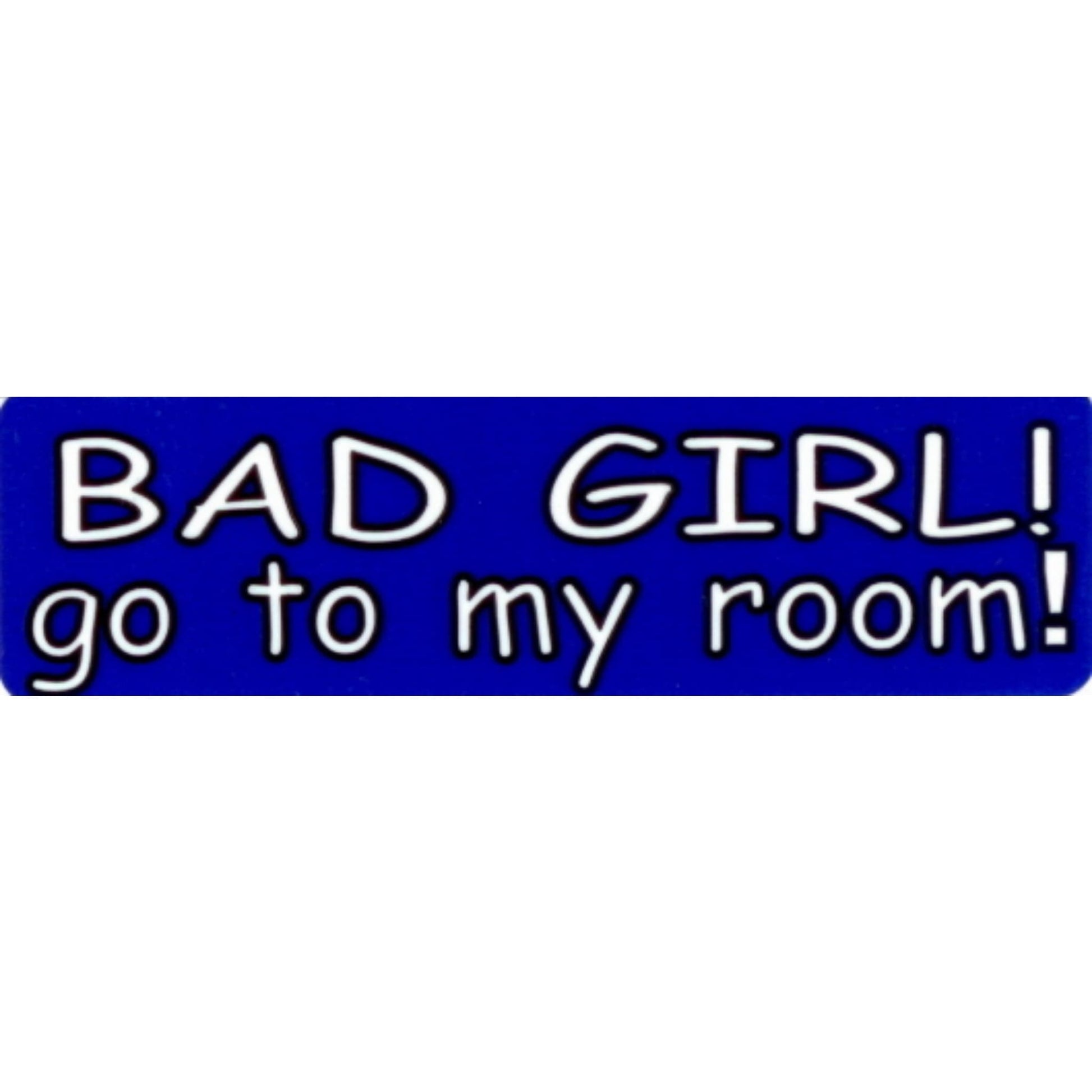 Bad girl go to my room vinyl motorcycle helmet stickers - funny biker decal